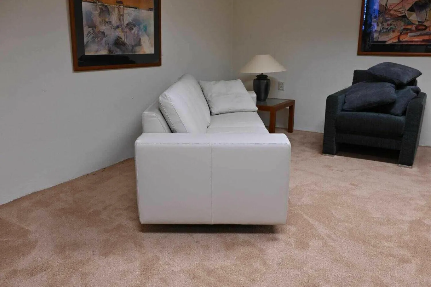 Machalke 2-Sitzer-Sofas|Sofa Wega Large Leder Omega Weiß mit Kissen