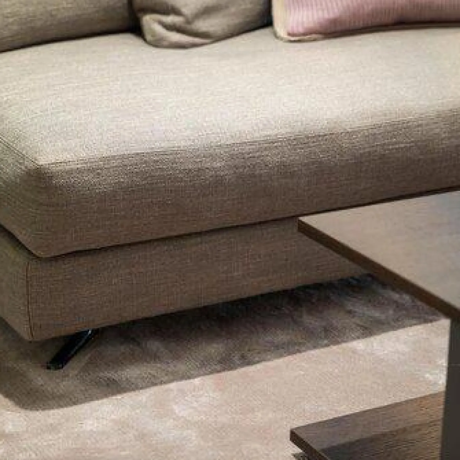 Minotti 2-Sitzer-Sofas|Sofa White Stoff Norton Beige Grau Top Rechts Kernleder Tabacco Braun