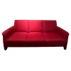 Wemafa 3-Sitzer-Sofas|Sofa York Stoff 903 314Z Rot Keder Madras Dunkelbraun Metallfuß Mit Rückenkissen