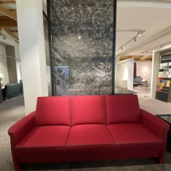 Wemafa 3-Sitzer-Sofas|Sofa York Stoff 903 314Z Rot Keder Madras Dunkelbraun Metallfuß Mit Rückenkissen