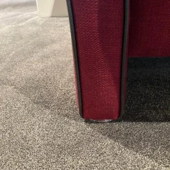 Wemafa 3-Sitzer-Sofas|Sofa York Stoff 903 314Z Rot Keder Madras Dunkelbraun Metallfuß Mit Rückenkissen