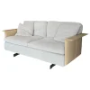 Poltrona Frau 2-Sitzer-Sofas|Sofa Zweisitzer Grantorino Stoff Col. Tess Bouce Sabbia Grau Leder Saddle Beige