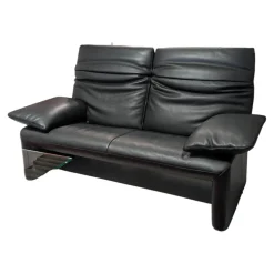 Jori 2-Sitzer-Sofas|Sofa Zweisitzer Linea 185 Leder Fuerte Schwarz