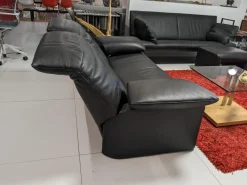 Jori 2-Sitzer-Sofas|Sofa Zweisitzer Linea 185 Leder Fuerte Schwarz