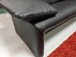 Jori 2-Sitzer-Sofas|Sofa Zweisitzer Linea 185 Leder Fuerte Schwarz