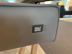 Rolf Benz 2-Sitzer-Sofas|Sofabank 624 Leder 36.405 Quarzgrau Gestell H98 Eiche