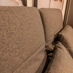 freistil Rolf Benz 2-Sitzer-Sofas|Sofabank Liege 140 Stoff 3041 Zeltgrau Winkelfuß Schwarz Mit Klappbaren Armteilen