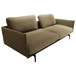 Rolf Benz 2-Sitzer-Sofas|Sofabank Liv Smart 536 Stoff 24.140 Grüngrau Gestell Aluminium Feinstruktur Pulverbeschichtet Matt RAL 9017 Schwarz Mit Rückenkissen
