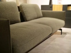 Rolf Benz 2-Sitzer-Sofas|Sofabank Liv Smart 536 Stoff 24.140 Grüngrau Gestell Aluminium Feinstruktur Pulverbeschichtet Matt RAL 9017 Schwarz Mit Rückenkissen