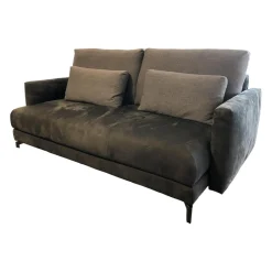 Rolf Benz 2-Sitzer-Sofas|Sofabank Nuvola Bezug Leder 42.400 Anthrazitgrau Aluminiumgussfuß Verkehrsschwarz