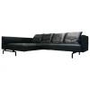 Walter Knoll Ecksofas|Sofaecke Muud C21 Leder Ascot Black Schwarz Kufen Matt Pulverbeschichtet Schwarz