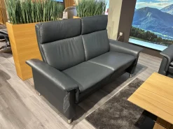 Stressless Polstergruppen|Sofagruppe Aurora Hoch Leder Paloma 094 Shadow Blue 31 Schwarz Blau Fuß 010 Stahl Poliertes Metall