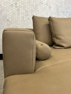 Walter Knoll Ecksofas|Sofagruppe Jaan Living 783 Leder Safari 1372 Clay Braun Grau Gestell Aluminium Schwarz Hochglanz Beschichtet Mit Kissen