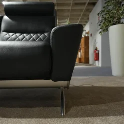 Stressless Polstergruppen|Sofagruppe Michelle Leder Cori 19 Schwarz Füße Aluminium Inklusive Kopfstütze