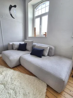 Hay Ecksofas|Sofakombination Mags Soft Stoff Ruskin Hellgrau 11 Inklusive Kissen