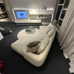 Leolux Ecksofas|Sofakombination Naila Stoff Essential 26 Egret Beige Fuß Eiche Night Matt