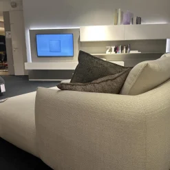 Leolux Ecksofas|Sofakombination Naila Stoff Essential 26 Egret Beige Fuß Eiche Night Matt