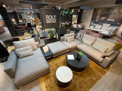 Rolf Benz Wohnlandschaften|Sofalandschaft Nuvola Stoff 17 100 Schwarz Weiss Aluminiumfuß Verkehrsschwarz Lackiert Inklusive Kissen