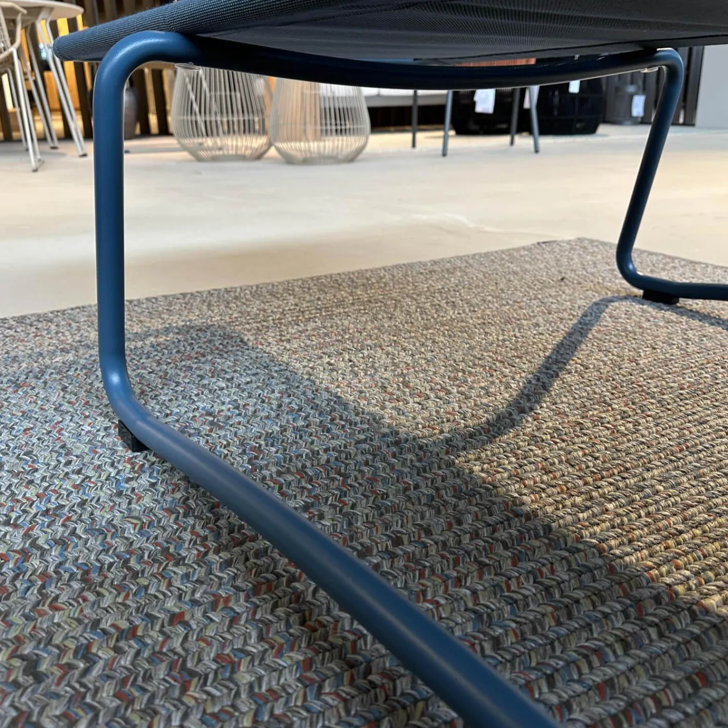 Weishäupl Gartenliegen|Sonnenliege Balcony Bespannung Batyline Eden Grünblau Meliert Gestell Edelstahl Rauchblau Pulverbeschichtet