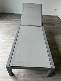 Cane Line Gartenliegen|Sonnenliege Relax Auflage Stoffe Natte Grey Grau Gestell Tex light Grey Grau