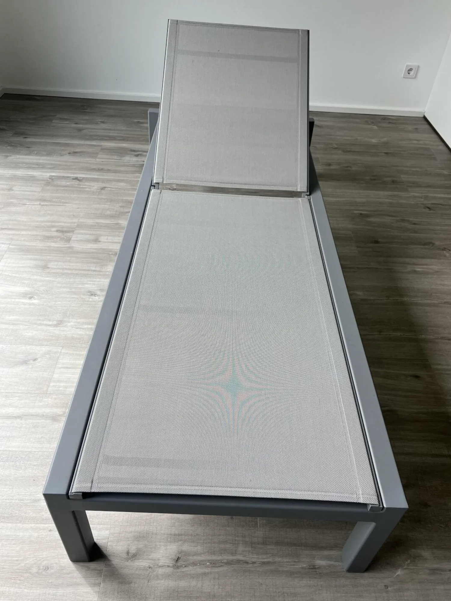 Cane Line Gartenliegen|Sonnenliege Relax Auflage Stoffe Natte Grey Grau Gestell Tex light Grey Grau