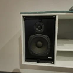 Montana Wohnwände & Tv-Lowboards|Sound Unit Lack Matt Weiß Frontfarbe Fjord Mit Abdeckplatte Glas