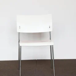 Lampert Richard Einzelstühle|Stapelstuhl Giorgio Weiß Lackiert Gestell Verchromt