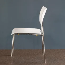 Lampert Richard Einzelstühle|Stapelstuhl Giorgio Weiß Lackiert Gestell Verchromt