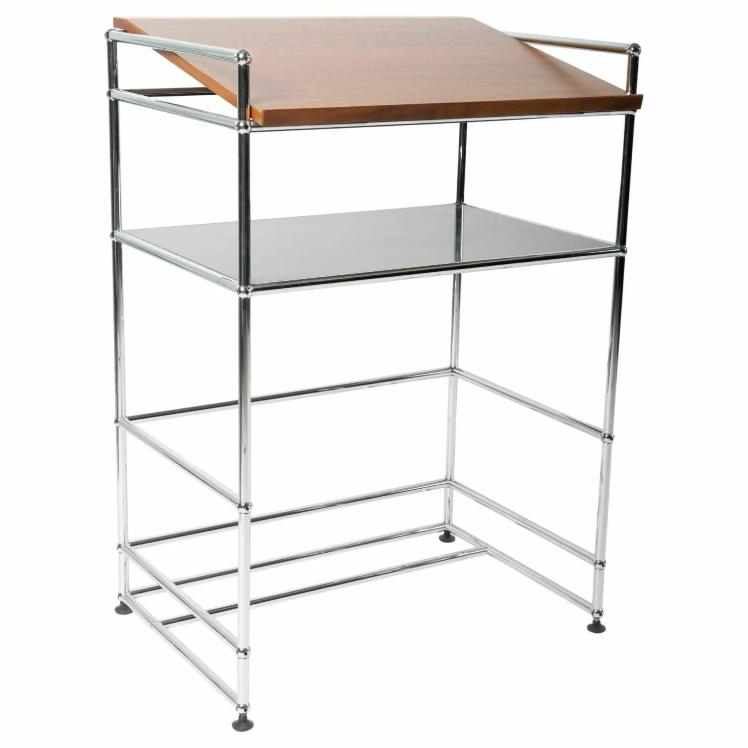 USM Haller Vitrinen & Highboards|Stehpult Mittelgrau Ablage Nussbaum