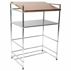 USM Haller Vitrinen & Highboards|Stehpult Mittelgrau Ablage Nussbaum