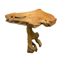 Henke Beistelltische|Stehtisch ST 110 Ausführung Teak Wurzelholz Gewachst