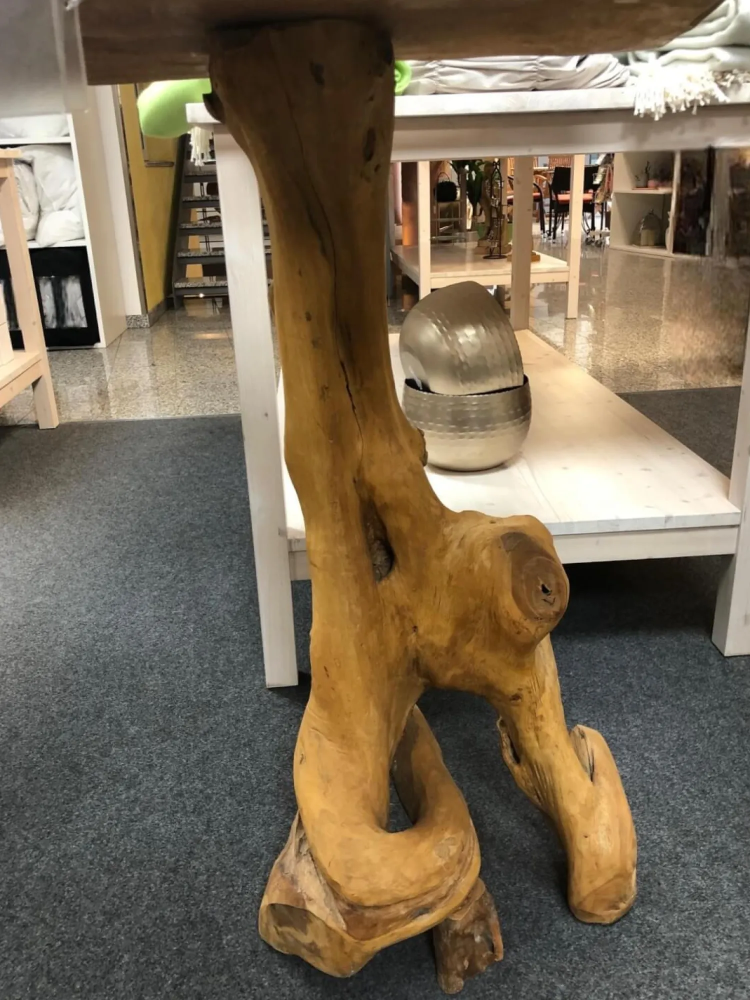 Henke Beistelltische|Stehtisch ST 110 Ausführung Teak Wurzelholz Gewachst