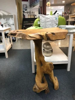 Henke Beistelltische|Stehtisch ST 110 Ausführung Teak Wurzelholz Gewachst