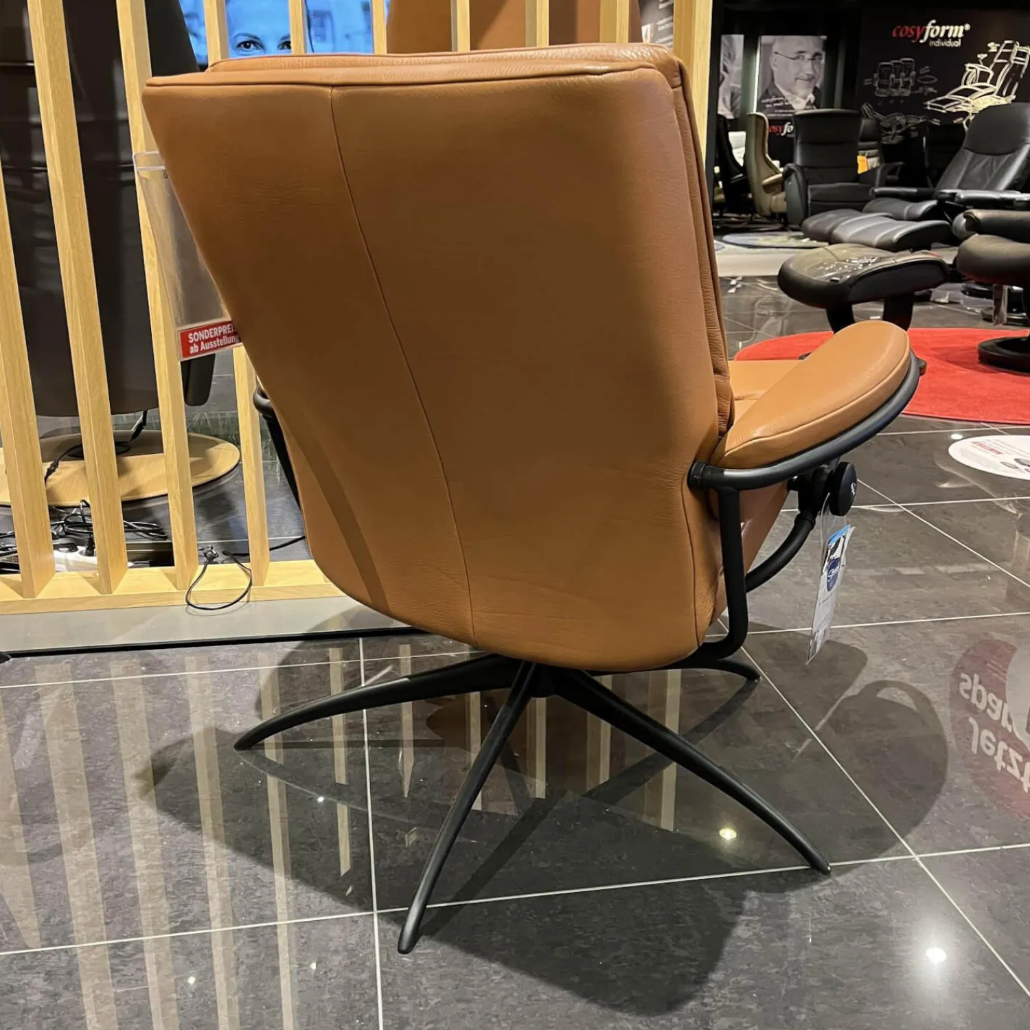 Stressless Relaxsessel|-Sessel Tokyo Leder Noblesse 34 Tigereye Gestell Star 45 Matt Black Low Standard Base