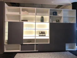 Interlübke Wohnwände & Tv-Lowboards|Studimo Wohnwand Lack Matt Nebel Weiß mit Bar-Element und TV-Feld