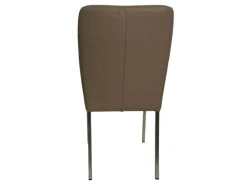 K+W Einzelstühle|Stuhl 6195 Leder Bronco 86 Smoke Grau Braun Gestell Edelstahl Gebürstet