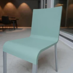 Vitra Einzelstühle|Stuhl 03 Sitzschalenfarbe Mint Untergestell Pulverbeschichtet Silber Glatt