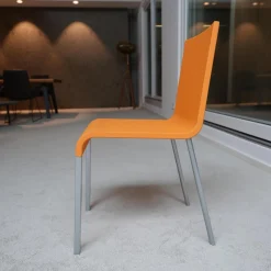 Vitra Einzelstühle|Stuhl 03 Sitzschalenfarbe Mango Untergestell Pulverbeschichtet Silber Glatt