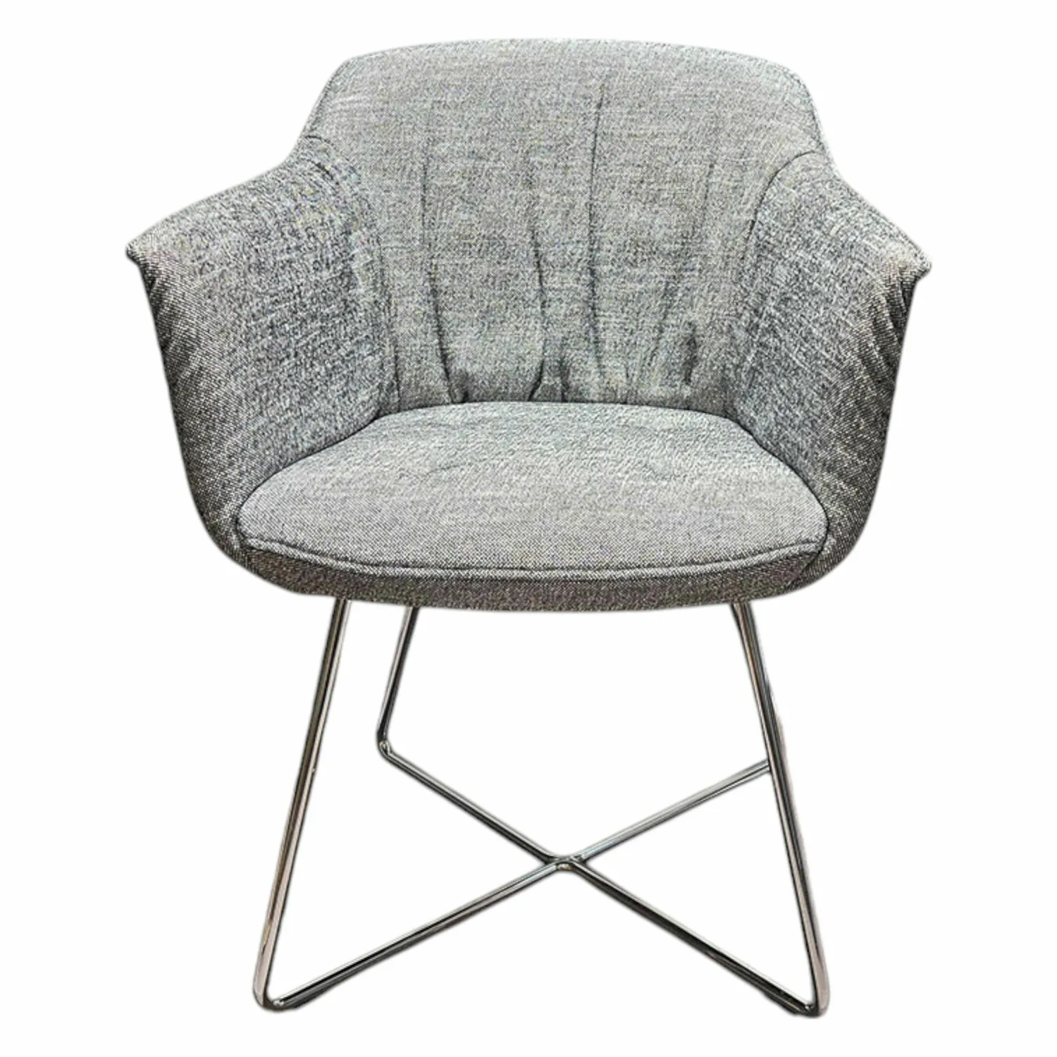 Rolf Benz Einzelstühle|Stuhl 641 Stoff 17 100 Schwarz Weiß Gestell Chrom Glänzend