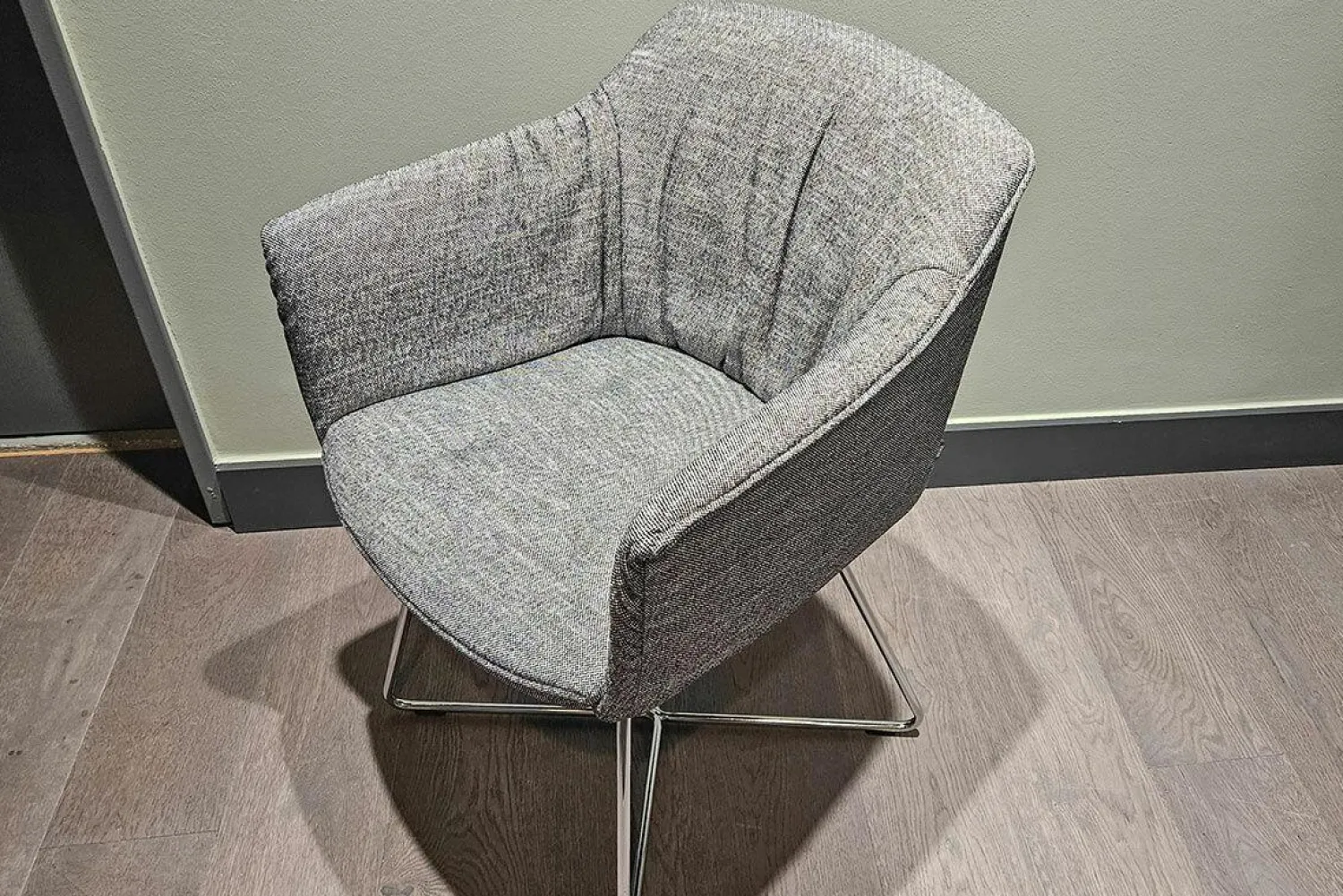 Rolf Benz Einzelstühle|Stuhl 641 Stoff 17 100 Schwarz Weiß Gestell Chrom Glänzend