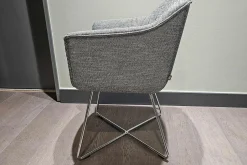 Rolf Benz Einzelstühle|Stuhl 641 Stoff 17 100 Schwarz Weiß Gestell Chrom Glänzend