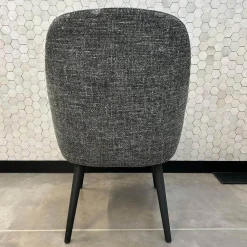 Walter Knoll Einzelstühle|Stuhl 1375 Stoff Weave 7758 Chess Grau Weiß Gestell Eiche Schwarz Geflammt