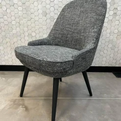 Walter Knoll Einzelstühle|Stuhl 1375 Stoff Weave 7758 Chess Grau Weiß Gestell Eiche Schwarz Geflammt