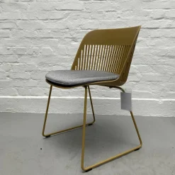 DEDON Gartenstühle|Stuhl Aiir Schale Kunststoff Saffron Braun-Grün ohne Kissen