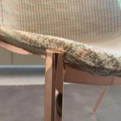 MDF Italia Einzelstühle|Stuhl Aiku Soft Stoff D Fall Gestell Rosegold Glänzend
