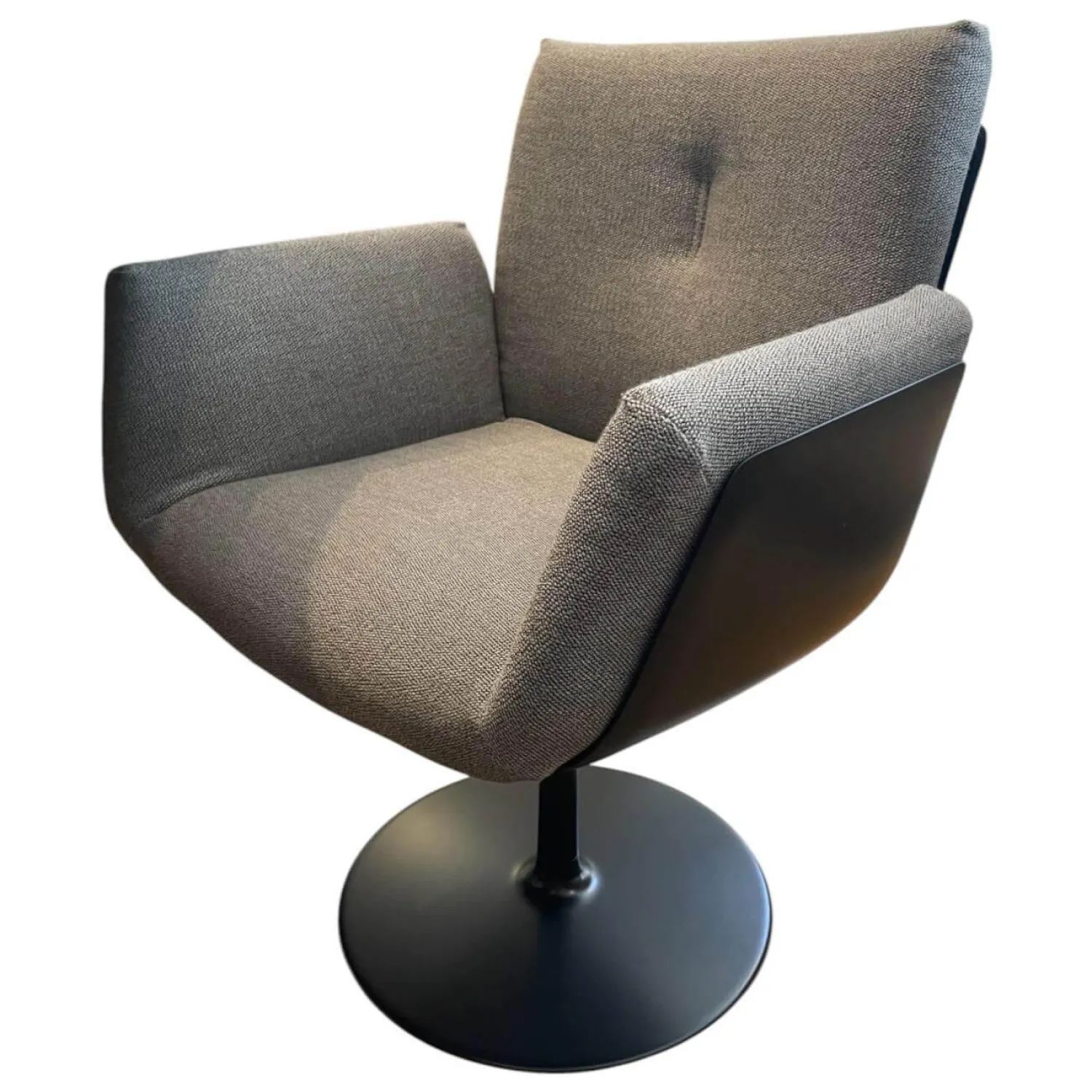 COR Einzelstühle|Stuhl Alvo Stoff 9127 Braun Tellerfuß Schwarz