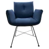 COR Einzelstühle|Stuhl Alvo Stoff 7200 Dunkelblau Gestell M20 Lack Schwarz