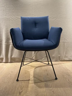 COR Einzelstühle|Stuhl Alvo Stoff 7200 Dunkelblau Gestell M20 Lack Schwarz