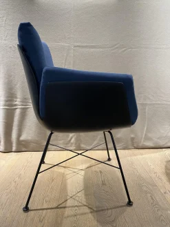 COR Einzelstühle|Stuhl Alvo Stoff 7200 Dunkelblau Gestell M20 Lack Schwarz