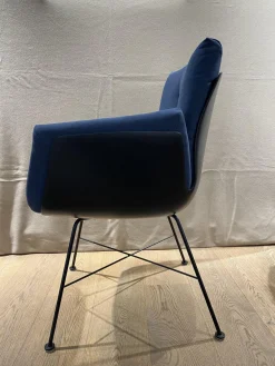 COR Einzelstühle|Stuhl Alvo Stoff 7200 Dunkelblau Gestell M20 Lack Schwarz